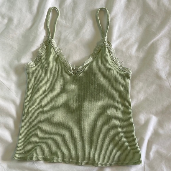 Urban Outfitters Tops - Sage green lace crop top